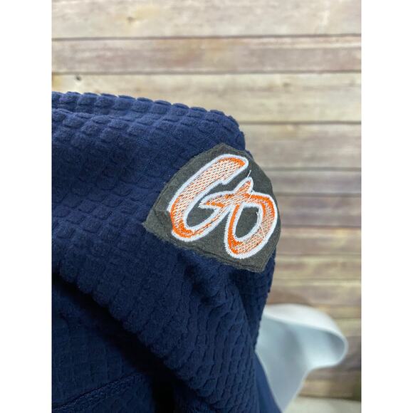 Nike Quarter-Zip Pullover Size XL Navy Blue Textured Fabric Orange “B” Logo NWT - Picture 9 of 9